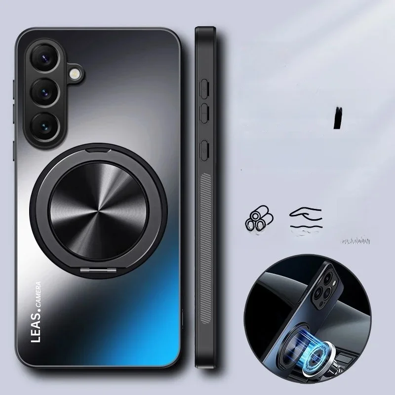 Etui na Samsung Galaxy S24FE S24 Plus Hard Matte With Ring Magnetic Protective Back Cover Etui na Samsung S24 S23 S22 21 Ultra — zdjęcie produktu 7
