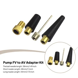 Brass Pump Valve Adapter Sports Toy Ball Inflate Needle Pumping Nozzle Accessory French to American Valve Convertor Connector