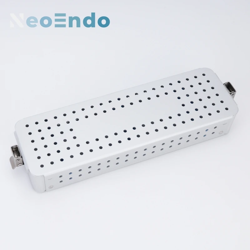 ENT Rigid Endoscope Aluminium Sterilization Container With Lid, Medical Instruments Sterilizing Case