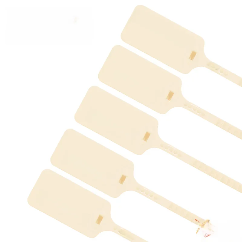 6 pièces Nouvelles baskets avec étiquette en plastique 2020 "Zip Tie", chaussures blanches jetables, Beige crème, en Stock, chaussures décoratives, 30cm