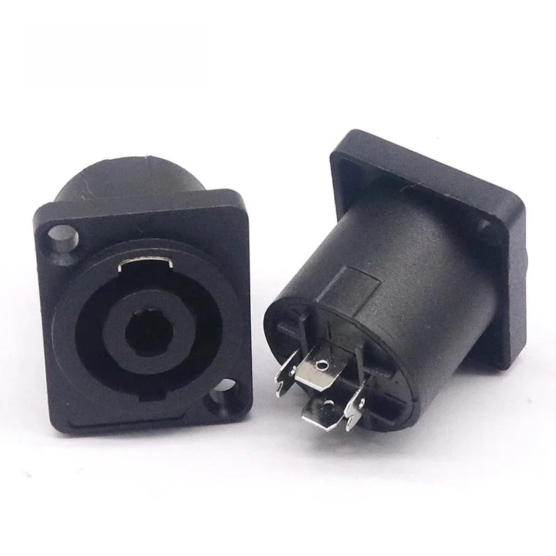 Connecteur de carte de montage sur panneau XLR 4 broches, 4 pôles, prise Jack femelle Powercon, câble Audio-vidéo XLR, insertion d'adaptateur de fil