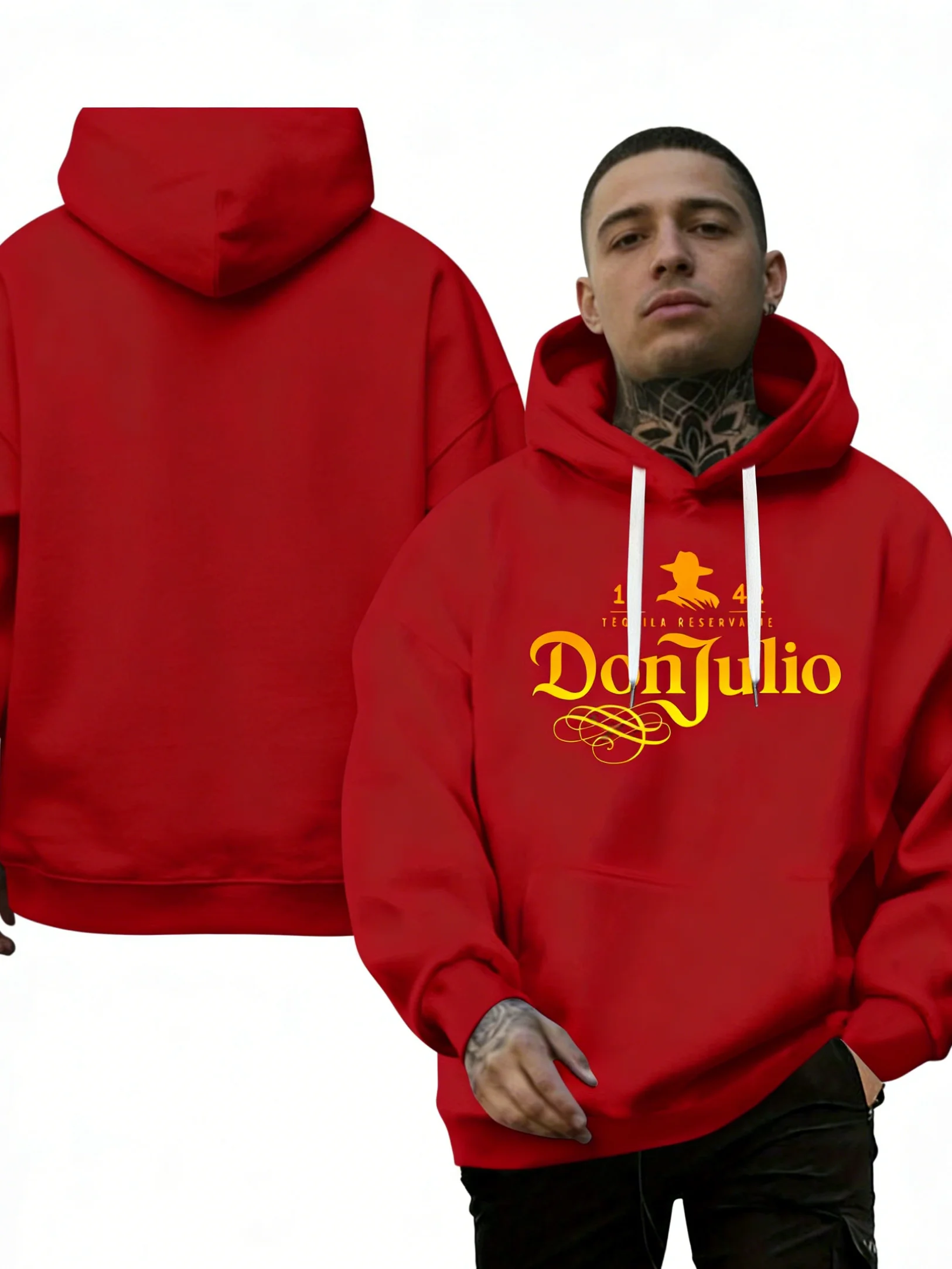 

Популярный мужской зимний пуловер/толстовка с принтом и капюшоном / Дышащий и удобный