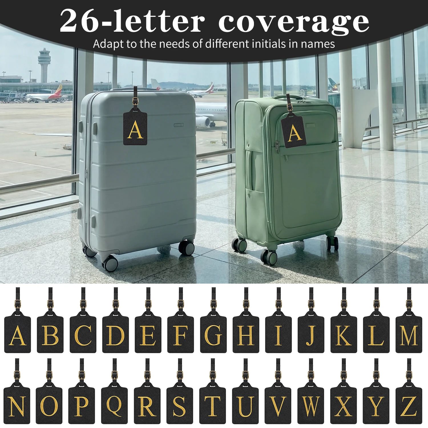 

Бирка для багажа с 26 буквами, персонализированная именная бирка с инициалами для чемодана, аксессуар для путешествий, предотвращающий потерю, подходит для путешествий, школы