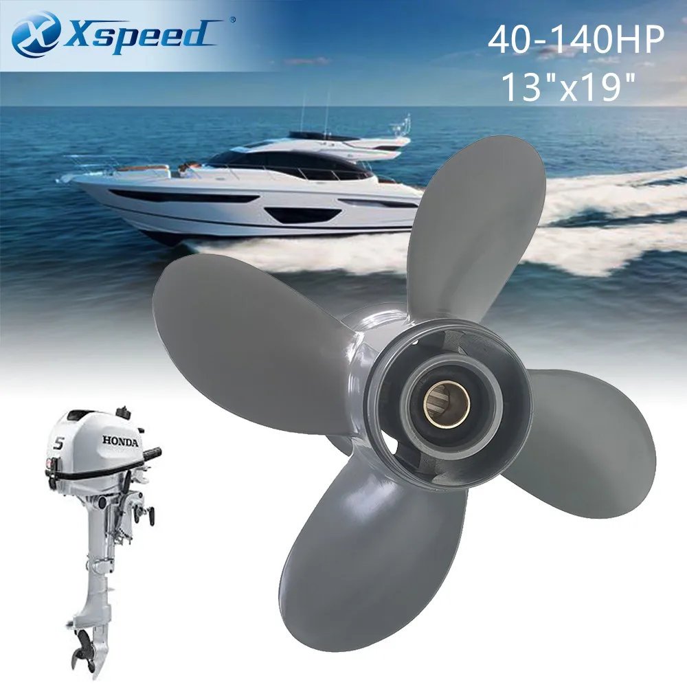 

Xspee Boat supplies Propeller 40-140HP 13x19 Fit Honda Outboard Engine 4 blade Aluminum 15 Tooth Spline