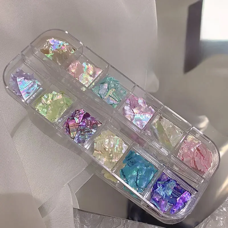 Nail Art Aurora Shell płatki Abalone paznokcie Charms 3D nieregularny plaster muszla kamień cekiny zdobienie paznokci dekoracje akcesoria do Manicure — zdjęcie 2