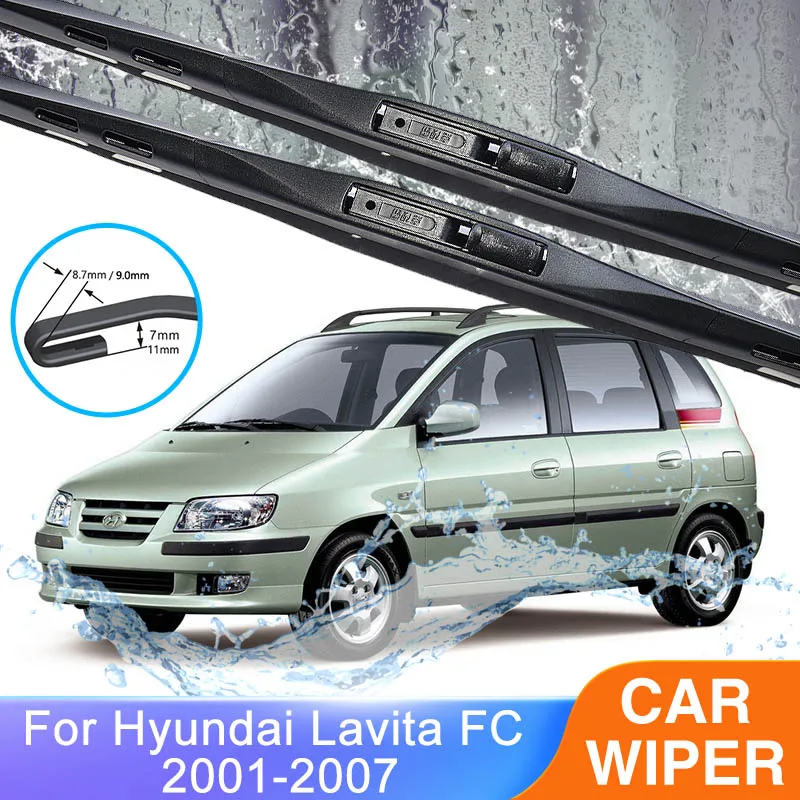 

Для Hyundai Lavita Matrix Elantra FC 2001 ~ 2007 безрамные щетки стеклоочистителя резиновая полоса заправка ветровое стекло окна автомобильные аксессуары инструменты