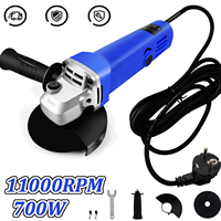 11000RPM Electric Angle Grinder 220V Corded Grinding Machine Stepless Speeds 125mm Electric Grinding Cutting Polishing PowerTool