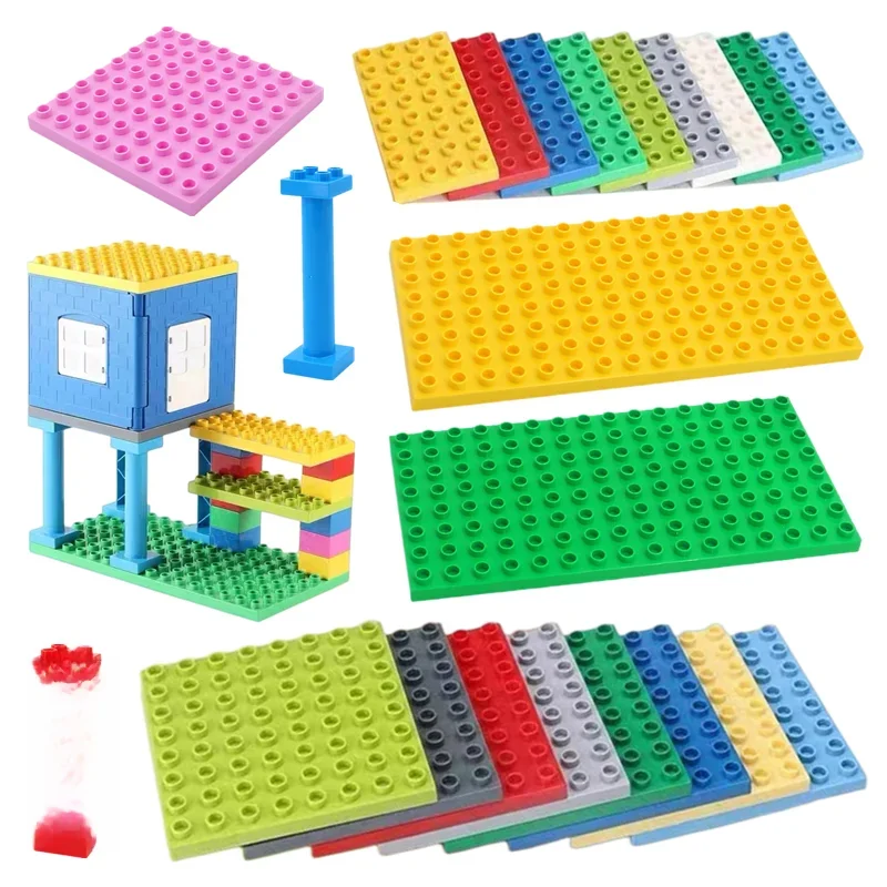 Blocs de construction de grande taille, plaque de Base Double face, grandes briques compatibles, jouets éducatifs créatifs en plastique pour enfants, cadeau pour enfants