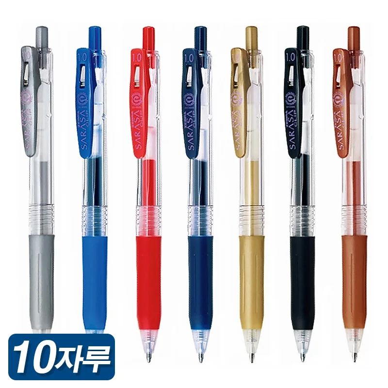 Zebra Sarasa Clip Ballpoint Pen 1 T1 10 JJE15 1.0mm Knock-type grip color pen zebra Sarasa Clip ball pen 10 knock type 10EA