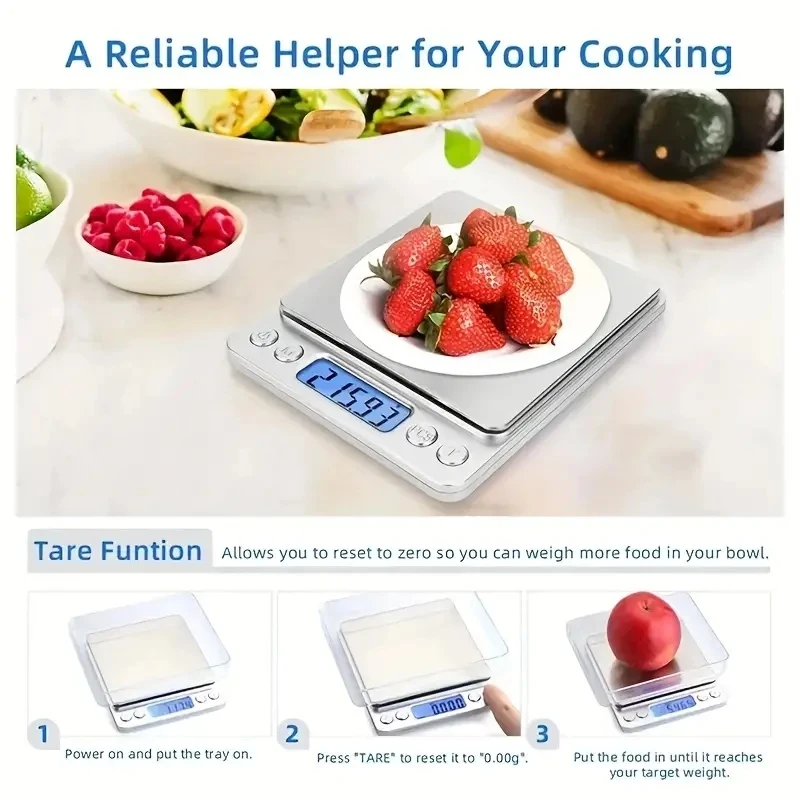 High precision jewelry scale Mini electronic pocket weighing portable household kitchen scale 0.1g food weighing precision