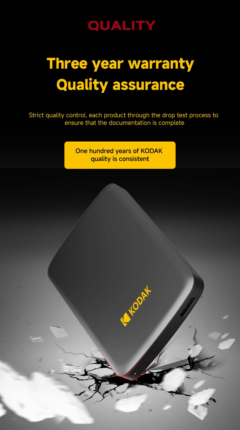 Kodak P150 Tragbare Externe Festplatte 500GB 1T USB3.0 Leichtgewichtige PHDD für PC Tablets PS5 XBOX Laptop Desktop – Detail 9