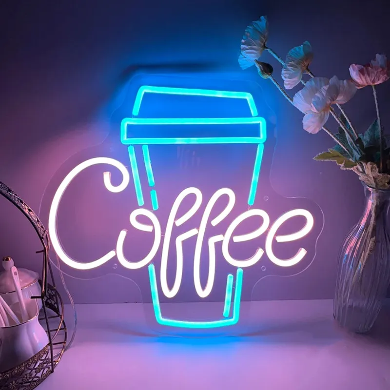 

Coffee Neon Sign,Neon Coffee Sign LED Neon Light for Cafe Bar Restaurant Business Sign, Coffee Cup Neon Light Wall Art Decor