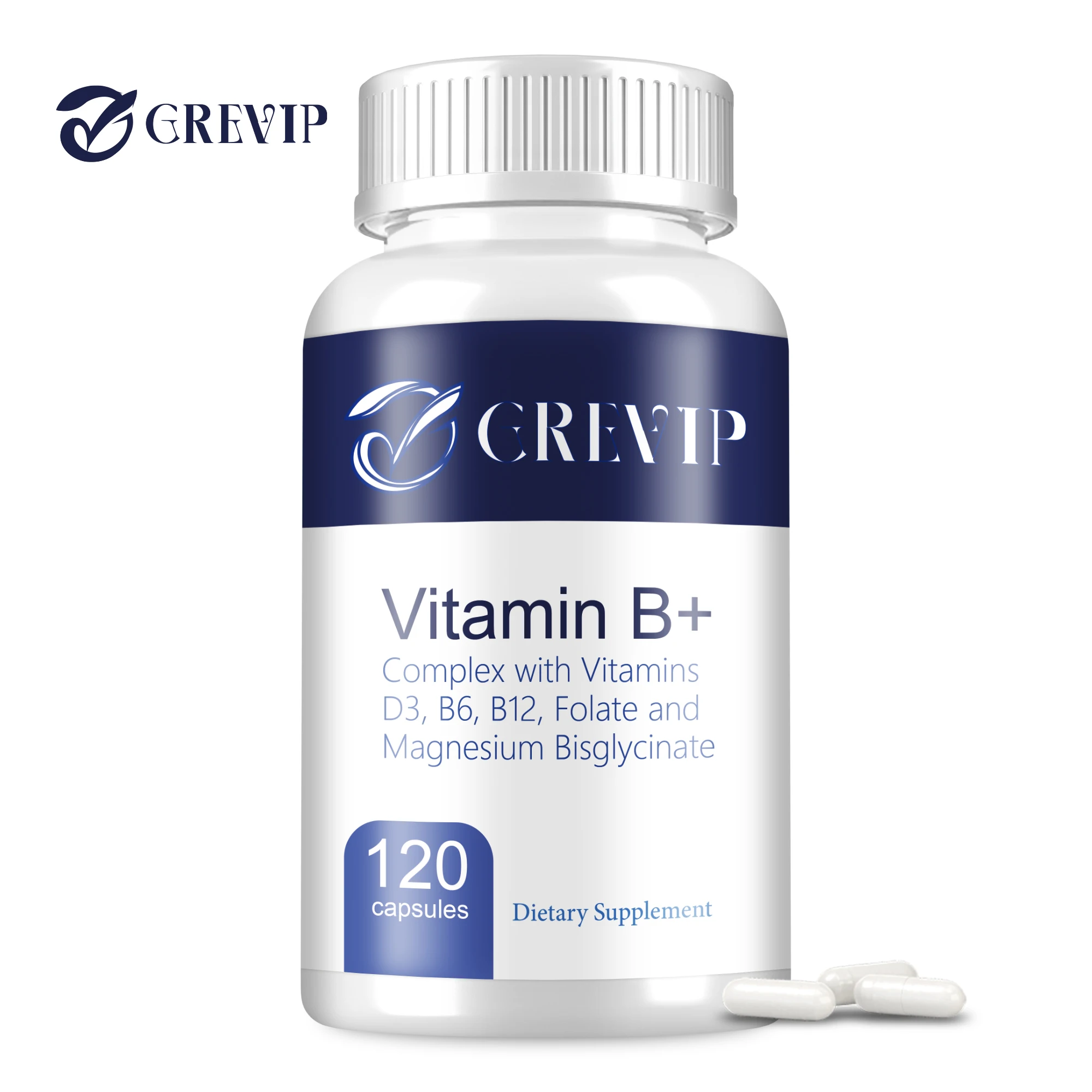 Vitamin B Complex - Relieve Fatigue, Improve Digestion, Reduce Stress, Better Mood Support, Immune Supplement - 120 Capsules