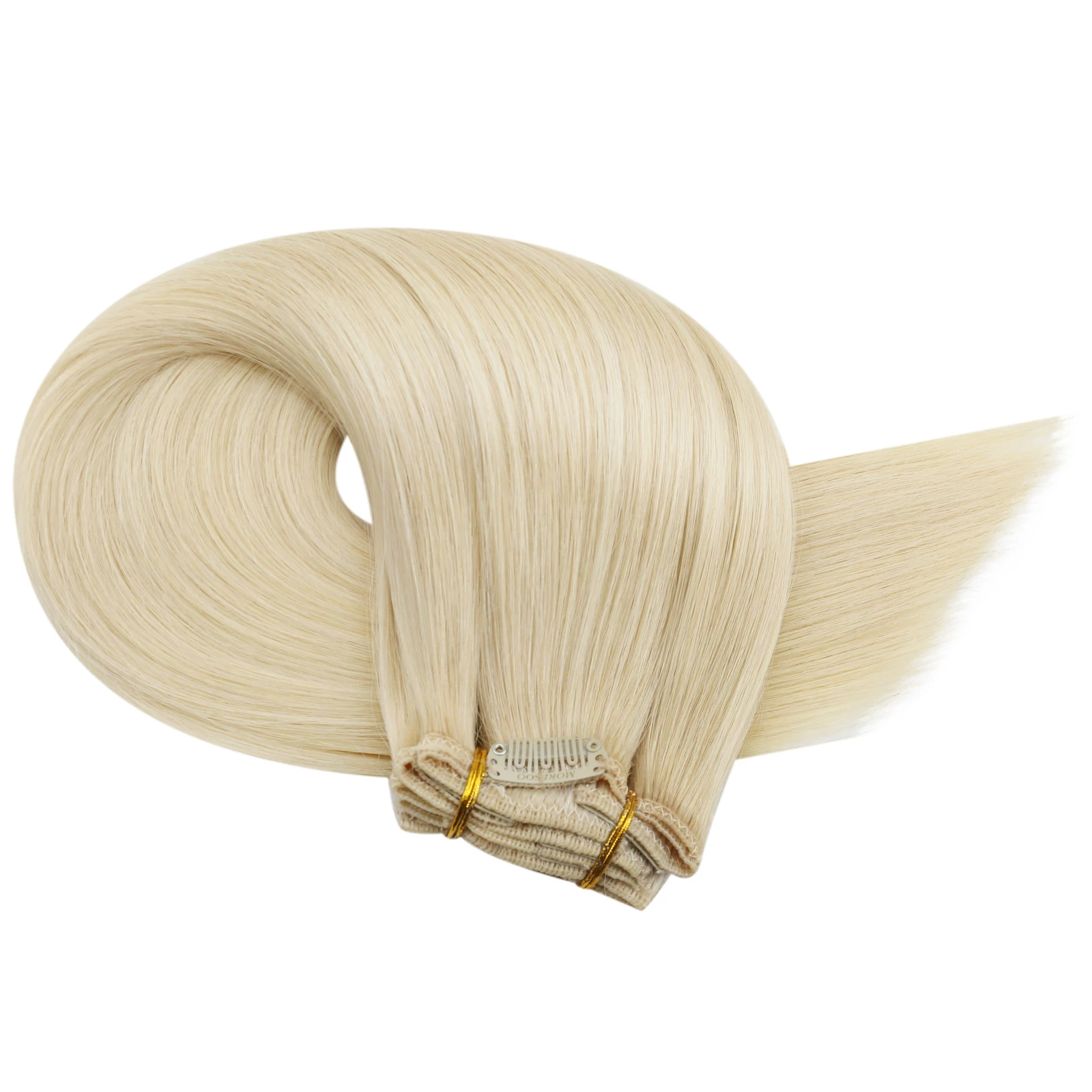 Moresoo Clip in Human Hair Extensions 10-24 inch Machine Remy Menselijk Haar Braziliaanse Doule Inslag Onzichtbare Set Recht 5/7 Stuks 100G