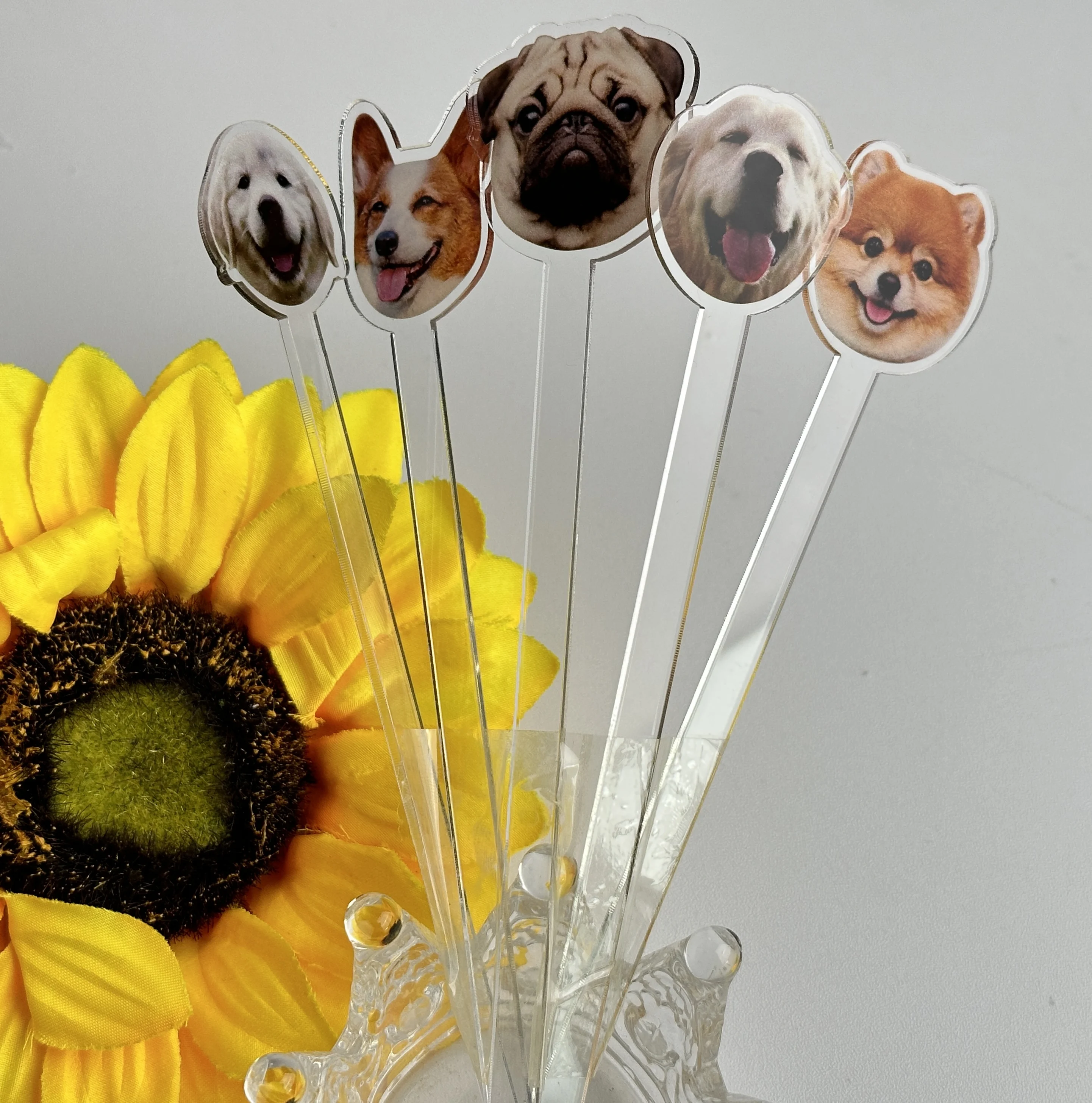 10pcs Custom Acrylic Drink Stirrers,Cocktail Party Birthday Charms,Baby Shower Decor,Print Photos Drink Sticks Party Decoration