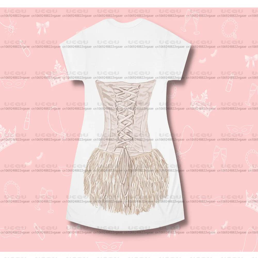 Sposa Bikini T-shirt Abito Divertente Flapper Loungewear Burlesque Regalo Top Tee Divertente Catena Gemma Showgirl Cosplay Gonna Festa Hawaii 2026