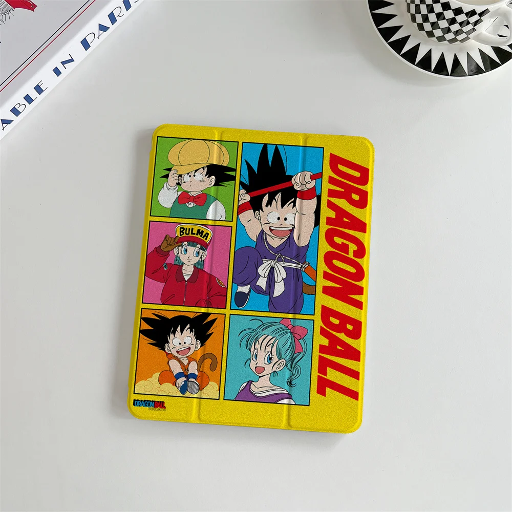 Vintage Classic Dragon Ball Panel Cartoon Soft Leather iPad Tri-fold Stand For iPad 11