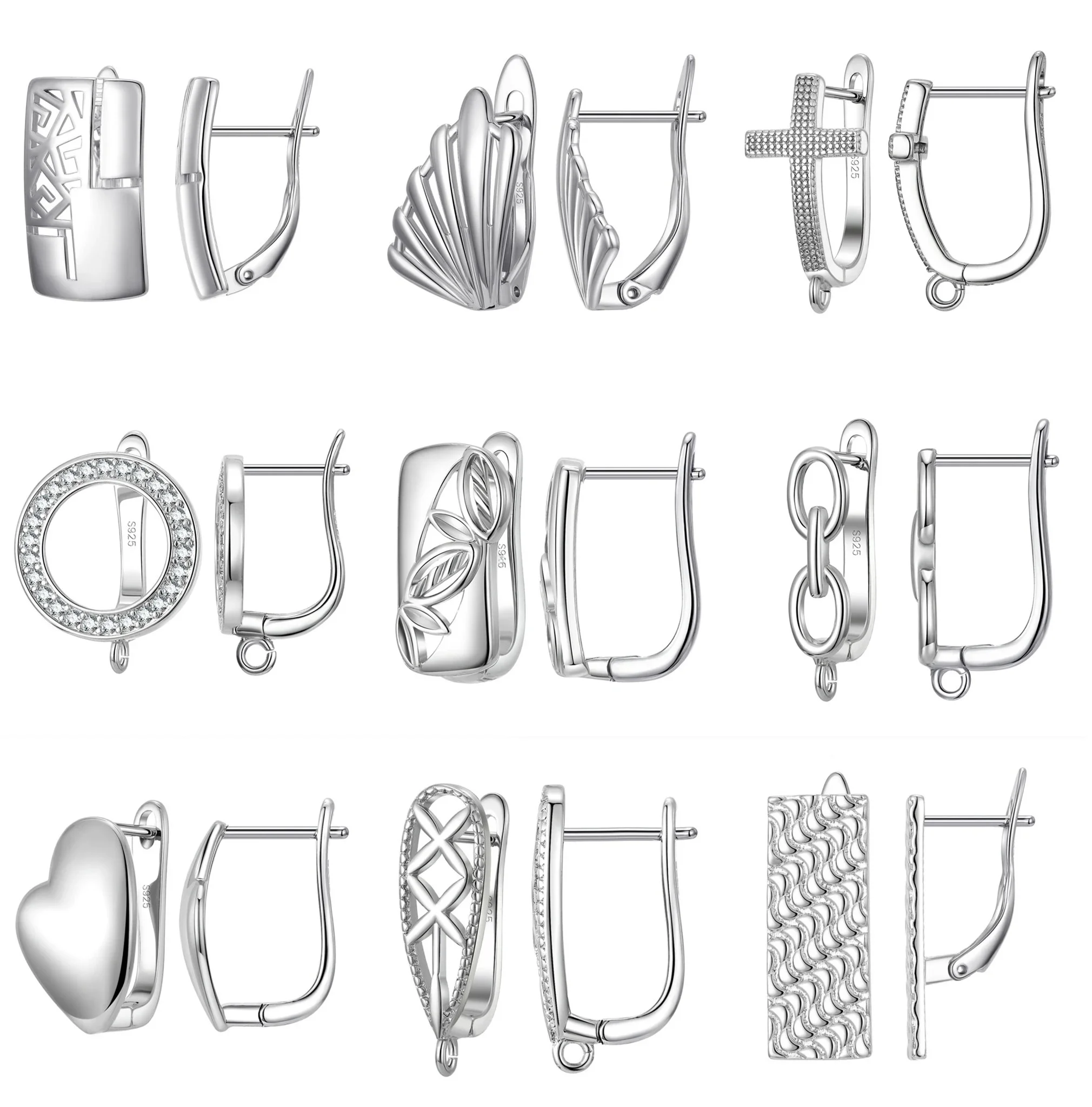 Echt 100% 925 Sterling Silber Zirkon Stein Erkenntnisse Ohrringe Lever Earwire Armaturen Komponenten Zubehör Handgemachte Liefert