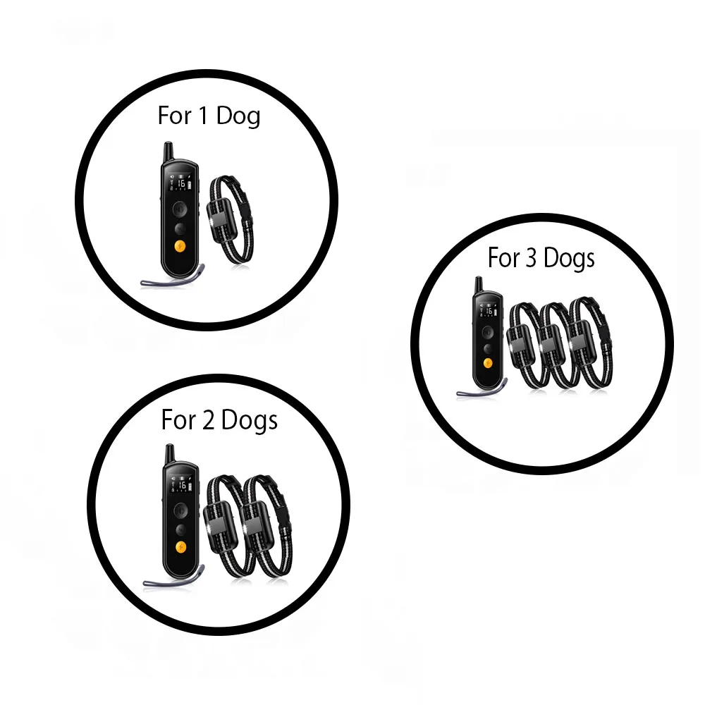 

Remote Control Dog Training Device Anti-Barking Shock Collar Rechargeable Waterproof 600M Long Distance Control 886 For 1/2/3 Do