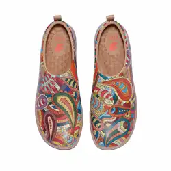 UIN Women's Casual Shoes Painted Walking Slip On Lightweight Loafers Comfortable Canvas Fashion Sneakers