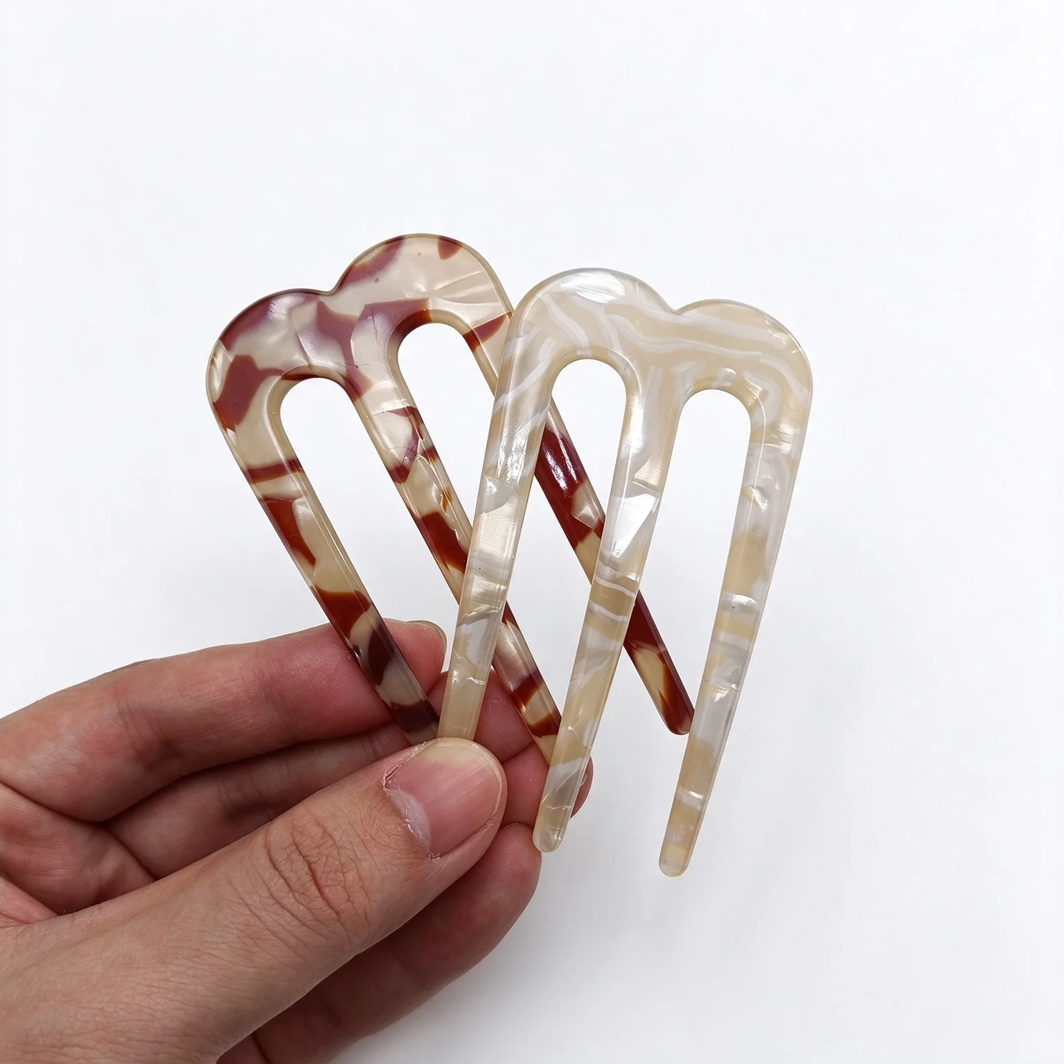 1pc French Hair Pins for Women U Shaped Hair Forks Vintage Hairstyle Accessories Fashion 3 Prong Bun Hair Sticks