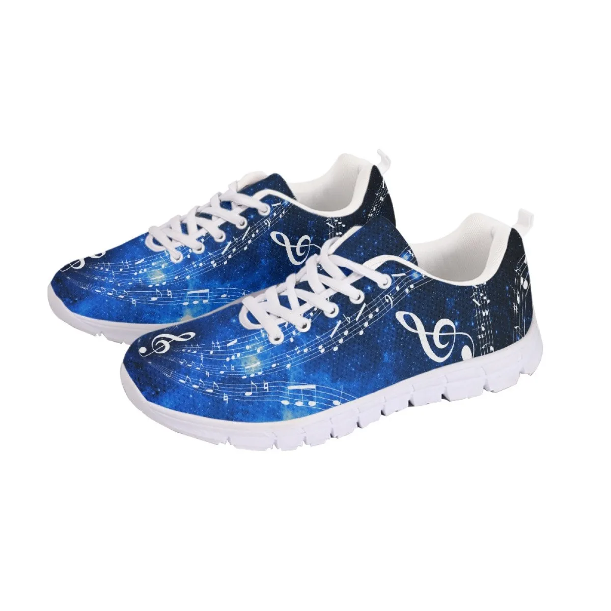 INSTANTARTS Musical Note Galaxy Design Flat Shoes for Women Comfort Vulcanize Shoes Spring Autumn Ladies Non-Slip Sneakers 2023