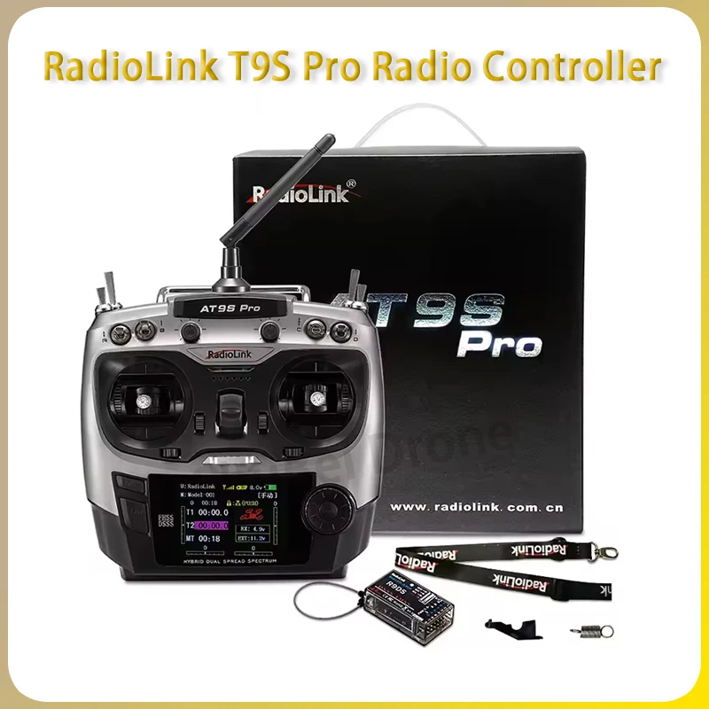 

RadioLink AT9S Pro Radio Controller 10CH 12CH RC Transmitters 3ms Response Real-Time Telemetry Adaptation Fixed-wing Glider Car