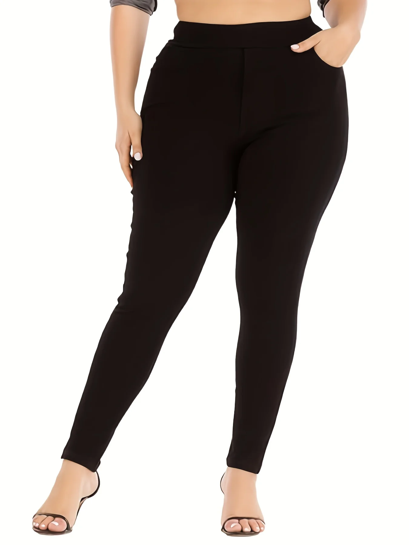 

Новинка 2024, женские элегантные и нежные модные трикотажные брюки больших размеров, облегающие брюки для йоги, девять минут.