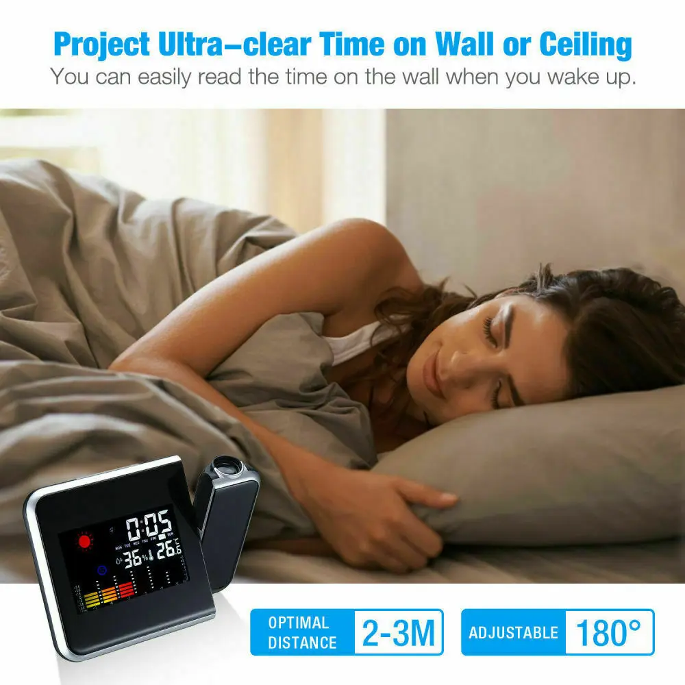 Smart LED Alarm Clock with Temperature Projector