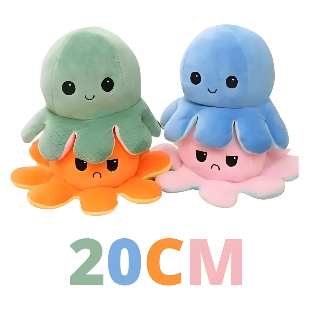 20Cm Reversible Plush Humor Octopus-Assorted Pop Fun