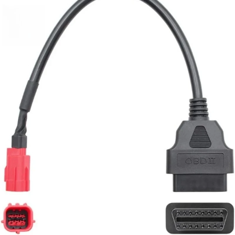 OBD2 Diagnostic Adapter Cable – 6‑Pin to 16‑Pin for Moto Guzzi, Piaggio & Vespa Motorcycle Engine Fault Diagnosis, 1PC