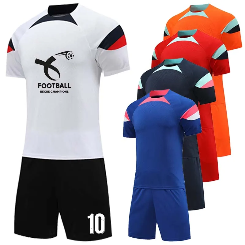 Men/Kids Personalized DIY Football Match Training Jersey Shirt And Shorts Uniform Set Polyester Fabric High Quality