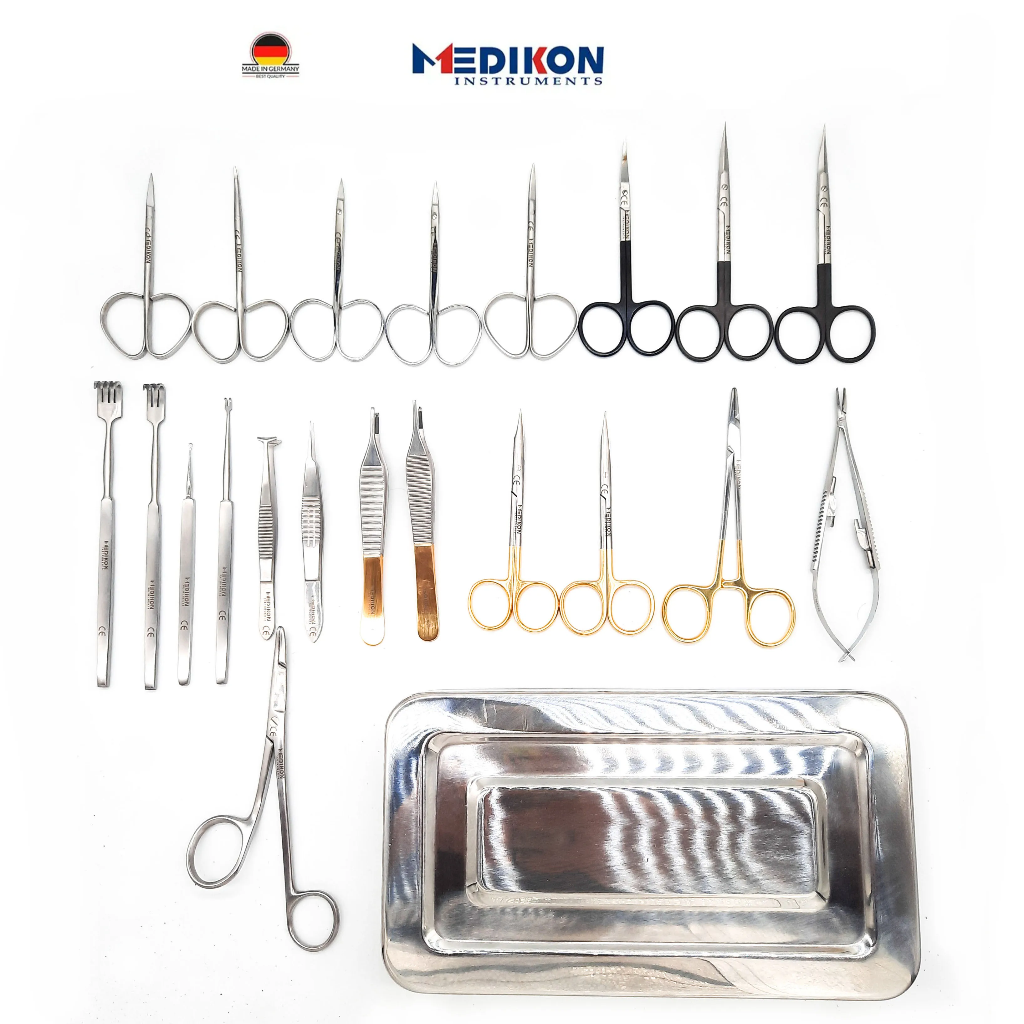 Germany 23 pieces Blepharoplasty surgery instruments Set-B eyelid plastic surgery micro surgical instruments tweezers sets kits