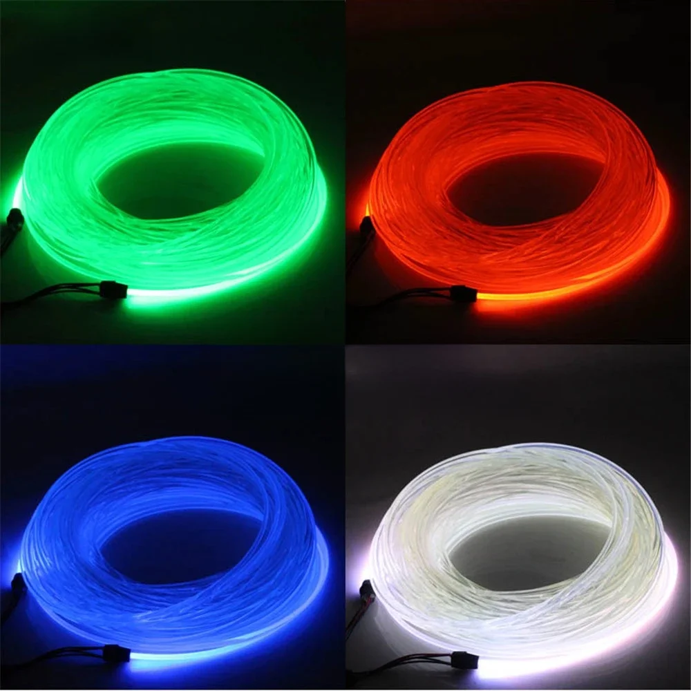 Boczna poświata lampa światłowodowa kabel 5m 1.5mm 2mm 3mm światłowód kabel optyczny do samochodów Night Lights i Home Decoration — zdjęcie 2