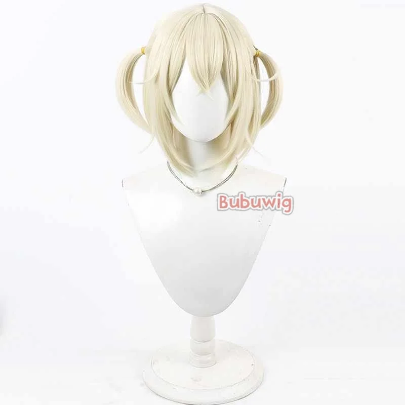 Bubuwig Synthetic Hair Liter Cosplay Wigs Nikke The Goddess of Victory Liter 30cm Short Straight Light Blonde Wig Heat Resistant