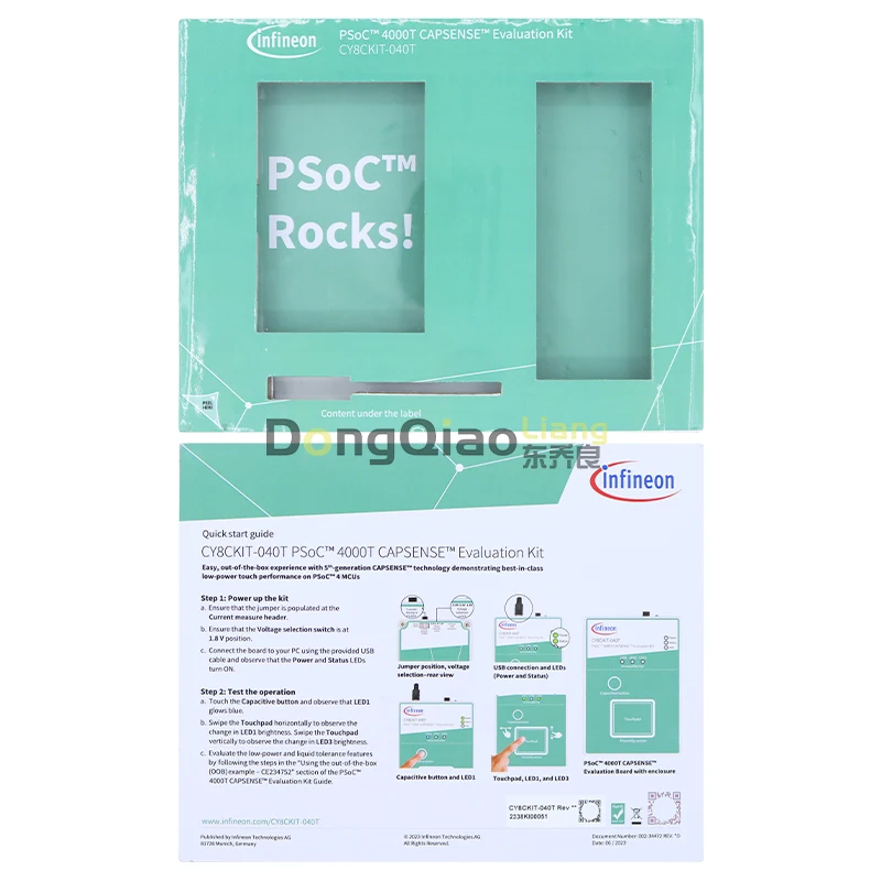 For the CY8CKIT-040T PSoC 4000T CAPSENSE capacitive sensing evaluation kit from Infineon