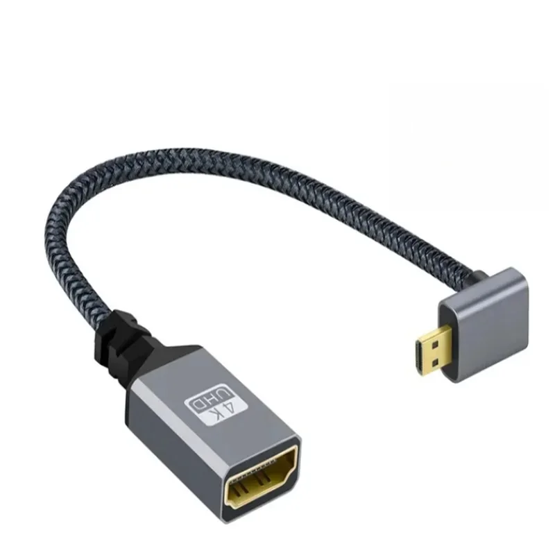 20CM Micro HDMI-Compatible Cable Adapter Left/Right/UP/down 4K@60HZ HD HDMI 2.0 Male to HDMI-compatible Female Extension Cable