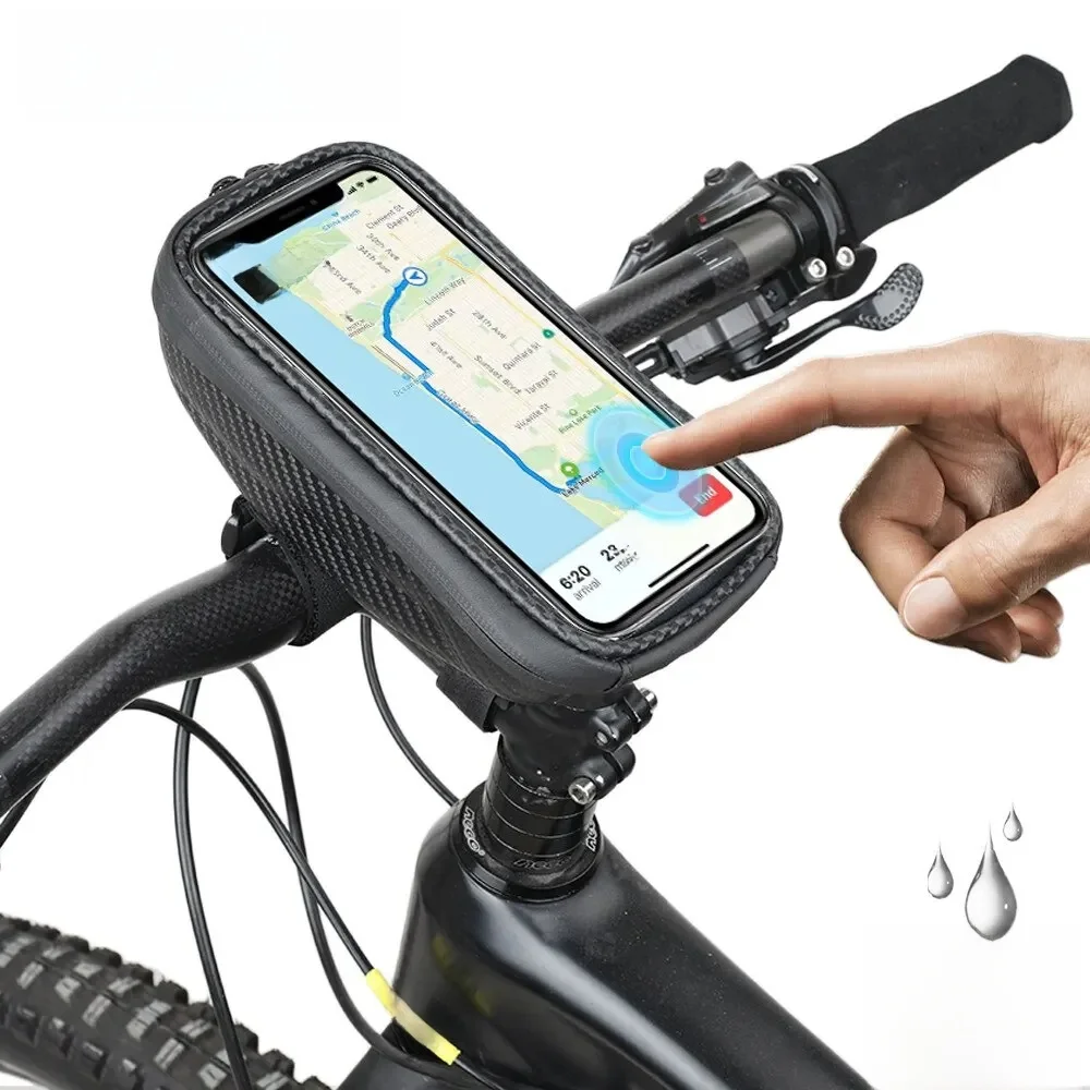 AliExpress Rhinowalk Bike Handlerbar Phone Bag Front Bag Touch Screen Splash-proof For Phone ≤18cm L-≤8.5cm W 1L Storage Cycling Accessorie