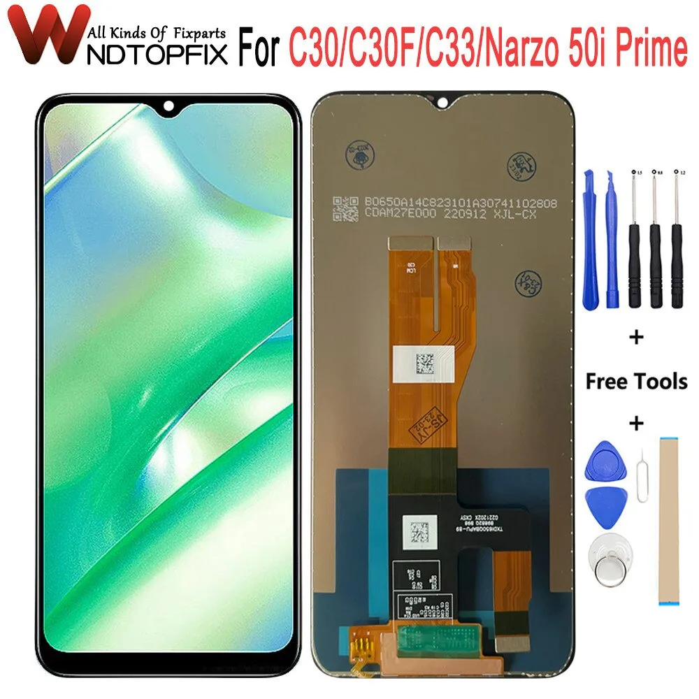 

6.5" For OPPO Realme C30 LCD Display Digitizer Touch Screen Assembly Replace Parts Narzo 50i Prime LCD Screen For Realme C33 LCD