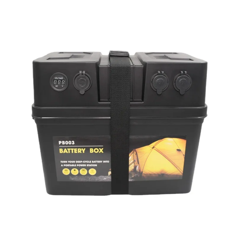 12V LiFePo4 battery box outdoor portable battery case energy storage emergency power USB output multi-function battery box