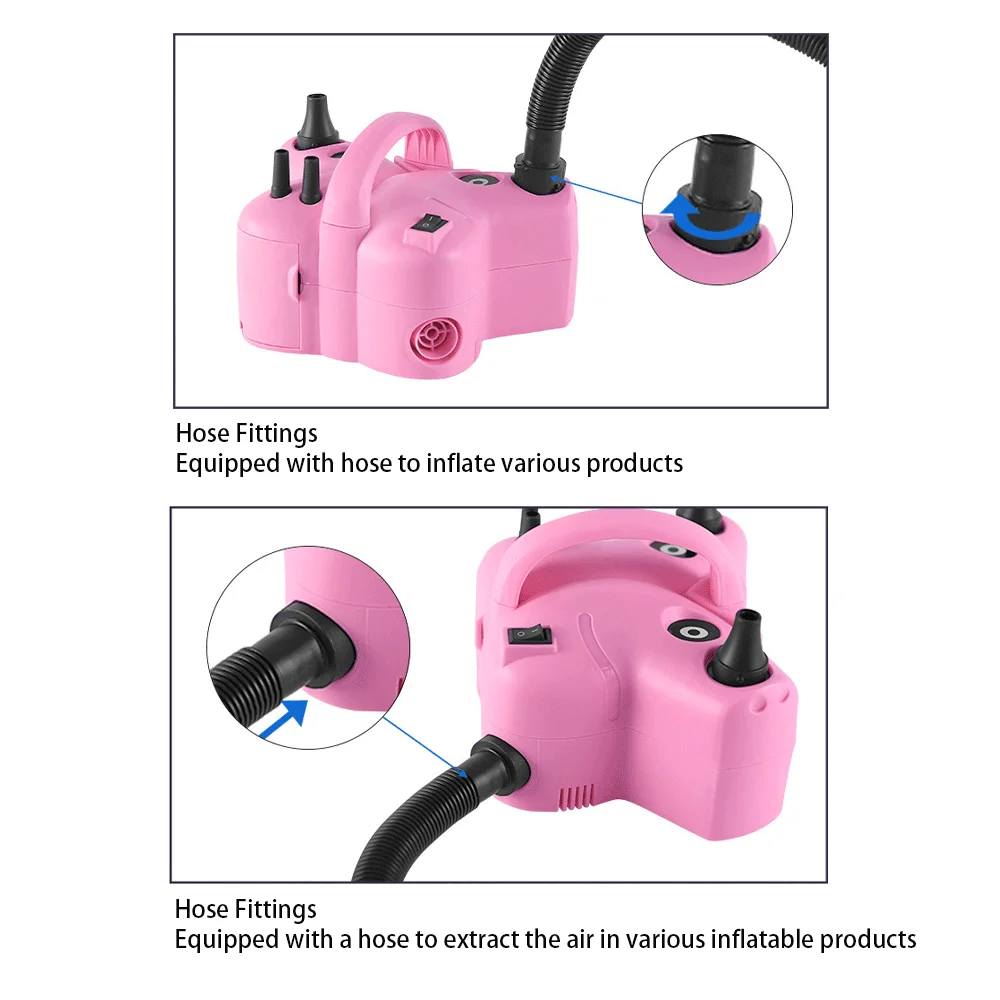 Portable Butterfly Balloon Pump European/American Plug Multifunctional High Voltage Double Hole AC Electric Air Balloon Inflator