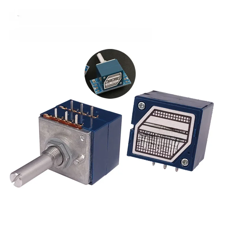 Oryginalny potencjometr obrotowy Alps Rk271 Serie Audio 5k 10k 20k 50k 100k 250k 500k Dual-Unit 6pin Slotted 25mm Handle 10~500kax2 — zdjęcie produktu 7