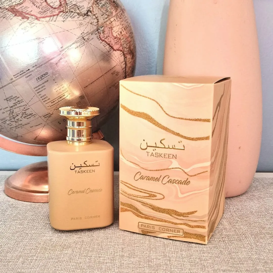 Taskeen Caramel Cascade 105ml Fragancia de Larga Duración con Aroma Dulce, un Perfume Único con Aroma a Malvavisco y Fresa para Mujer