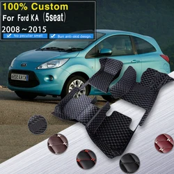 Car Floor Mats For Ford KA 2008~2015 MK2 Dirt-resistant Pad Auto Carpet Waterproof Floor Mat Reduce Friction Rug Car Accessories