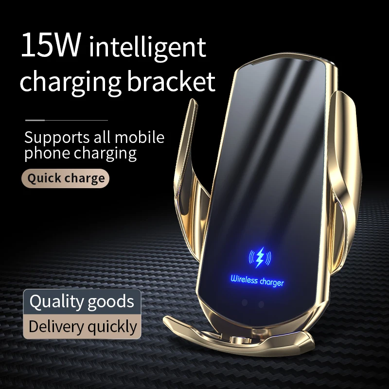 

15W Fast Charging Station Wireless Charger Automatic Car Phone Holder Infrared Induction for iPhone 15 14 13 12 Xiaomi Samsung