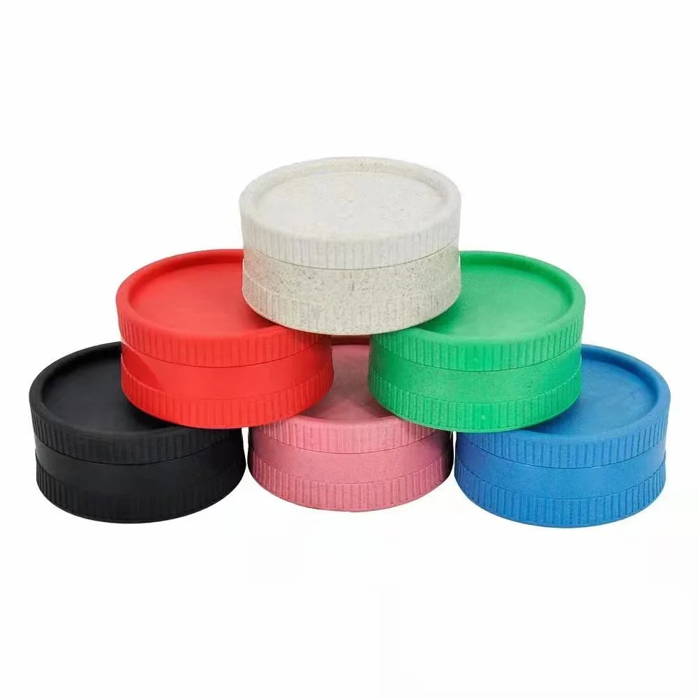 55mm Degradable Plastic Herb Grinder For Smoking Grass 2 Layer Tobacco Crusher Mini Cute Pepper Pot Spice Mill Home Accessories