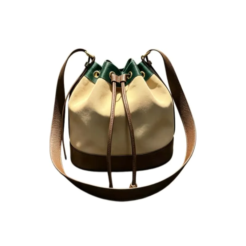 68-Vintage Canvas Drawstring Bucket Bag, Crossbody Bag, Adjustable Shoulder Strap, Multifunctional Daily Shoulder Bag