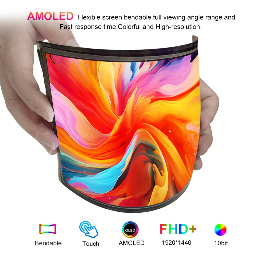 Wisecoco 7.8 Inch Flexible AMOLED Touch Screen Module 1920x1440 FHD Bendable OLED Display for DIY Electronics