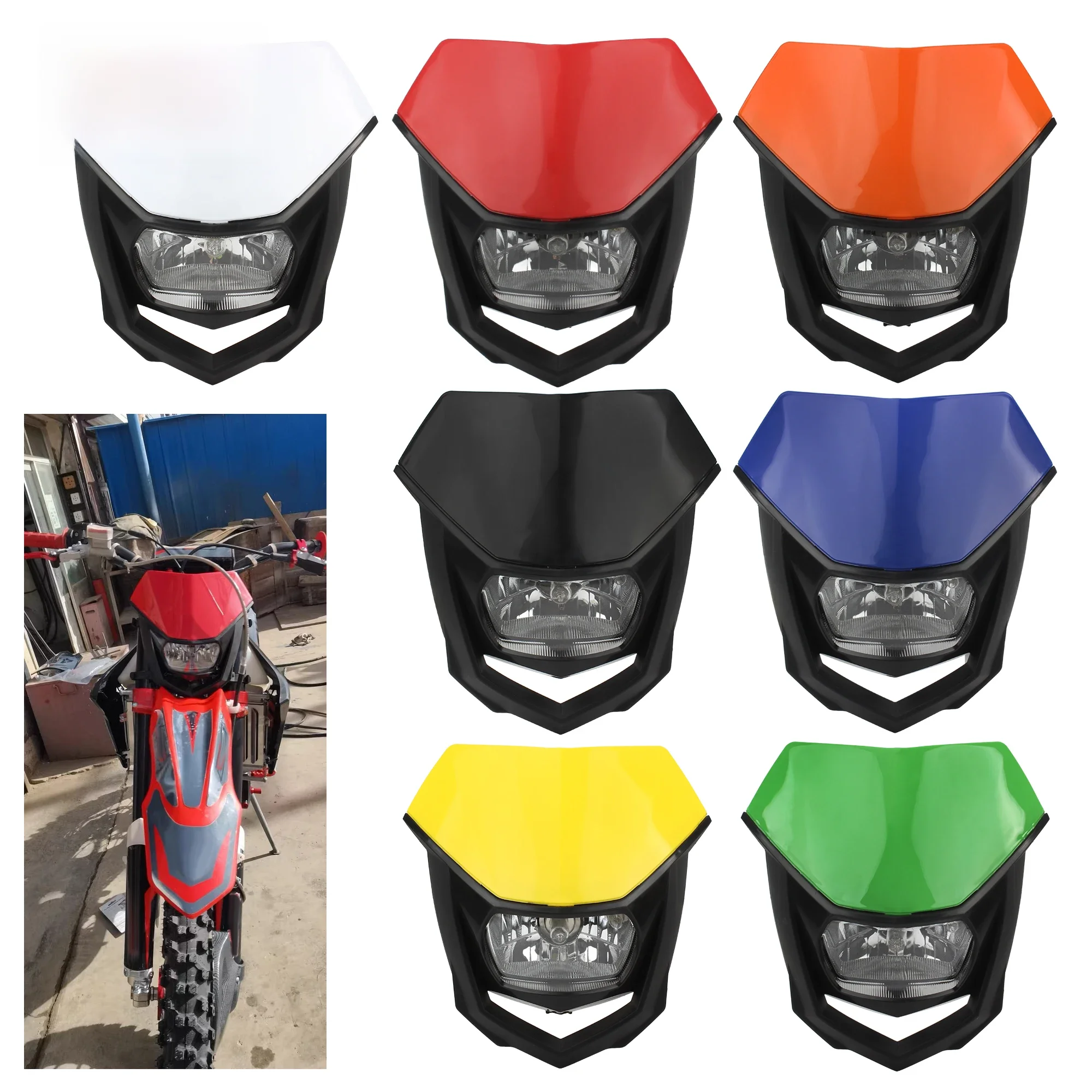 AliExpress PowerMotor Motocross Motorcycle headlight for KTM Yamaha Kawasaki Suzuki Honda KLX CRF WR YZ 250 450 Fairing Dirt Bike Supermoto