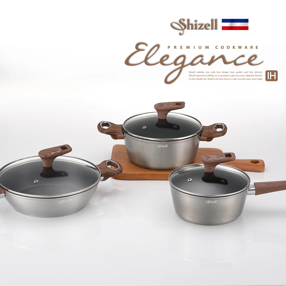 Elegance IH Pot 2-Piece Set (18cm Saucepan, 20cm Stockpot) - Ramen, Induction, Small Pot, Soup Cooking